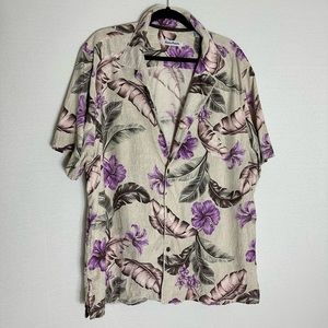 Tommy Bahama tan and purple shirt size XL